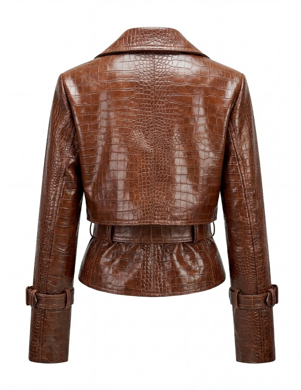 CROC - EMBOSSED LEATHER TRENCH JACKET