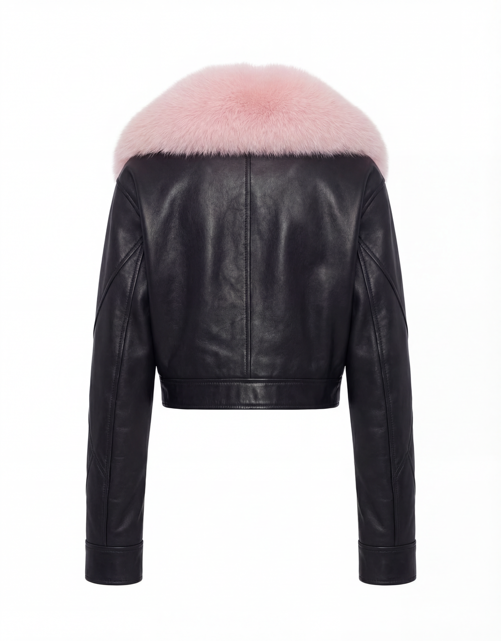 LEATHER CROPPED FUR JACKET