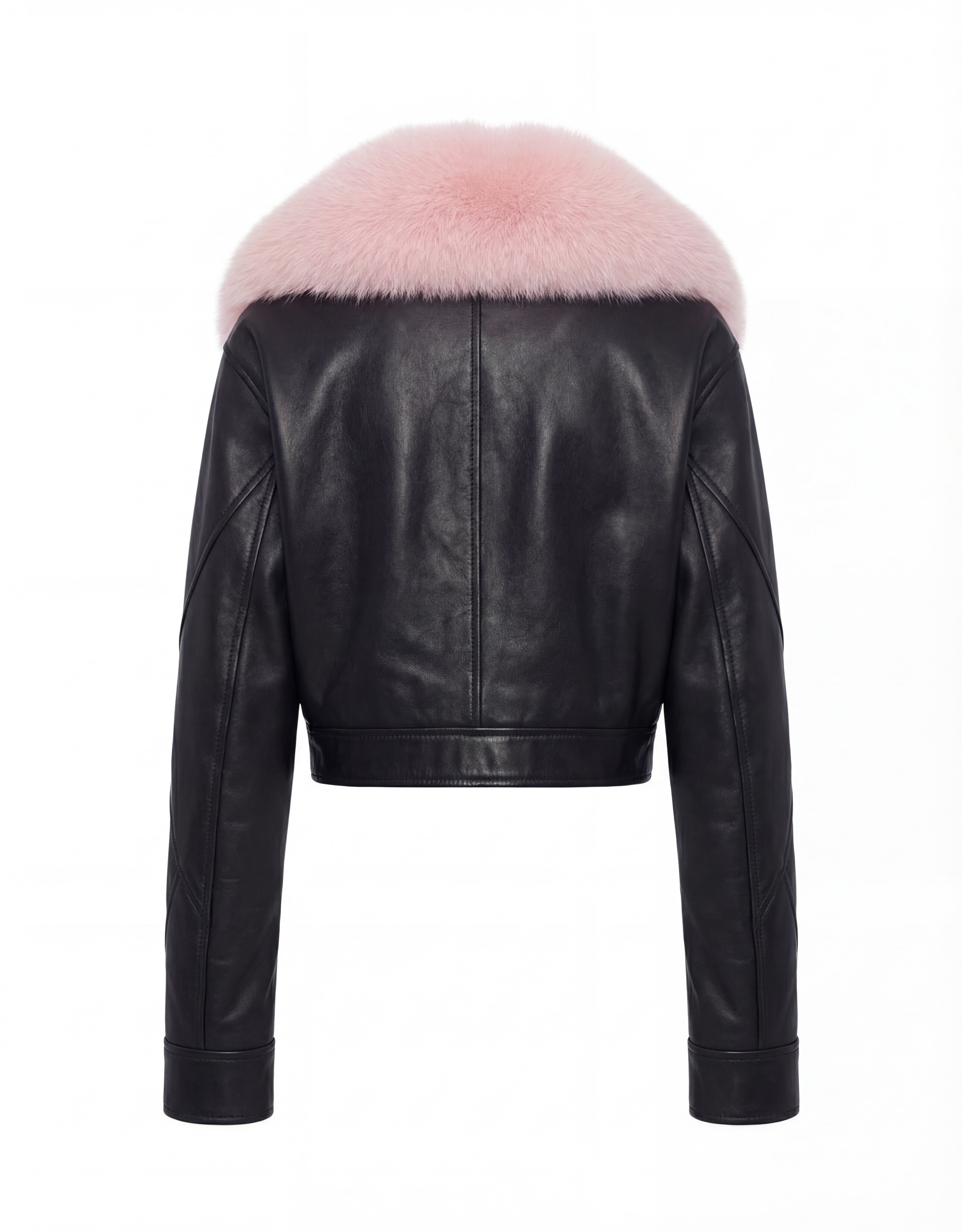 LEATHER CROPPED FUR JACKET