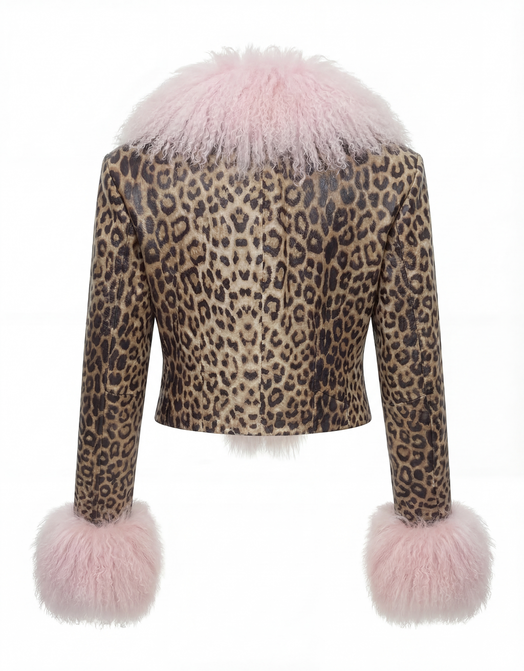LEOPARD FUR COLLAR JACKET